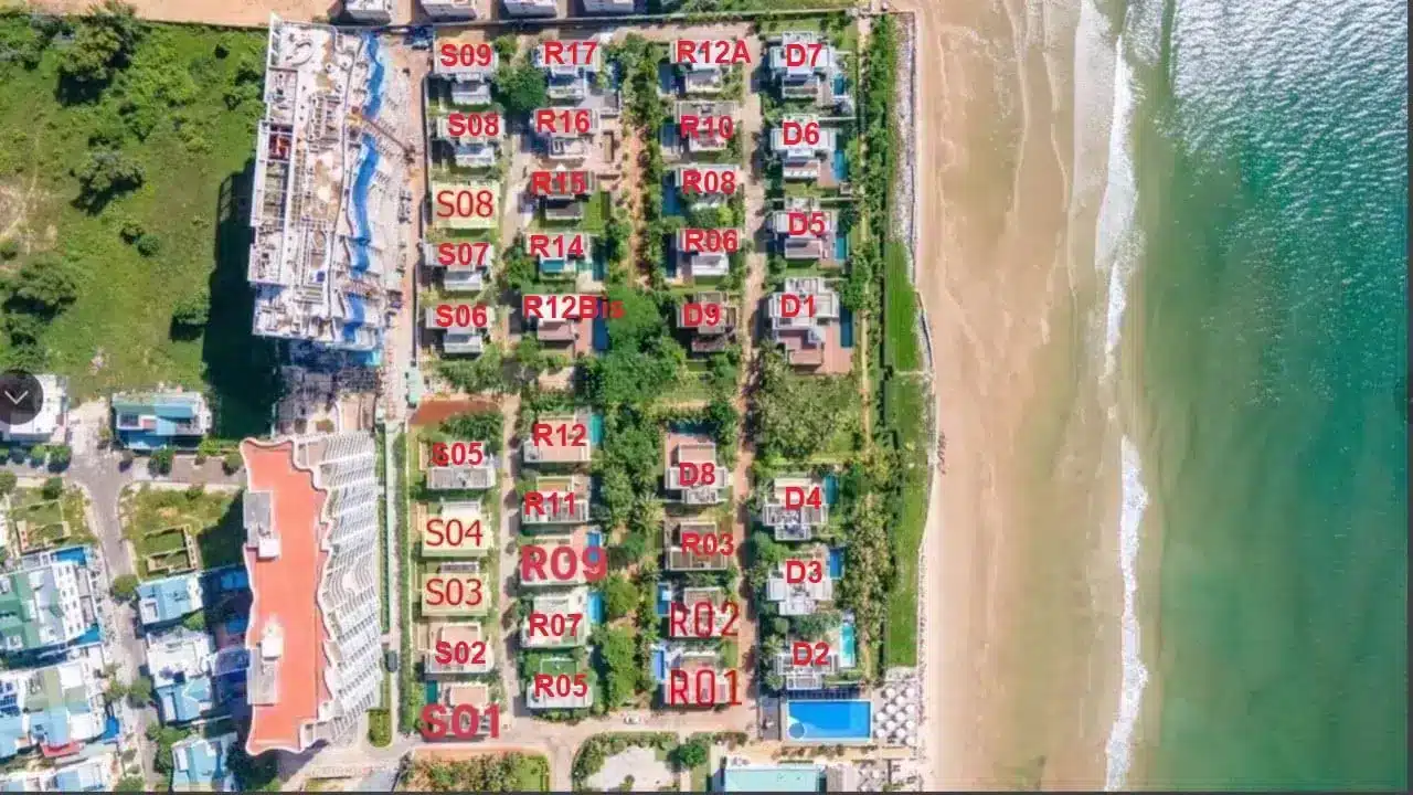 Mặt bằng khu Villa dự án Aria Resort