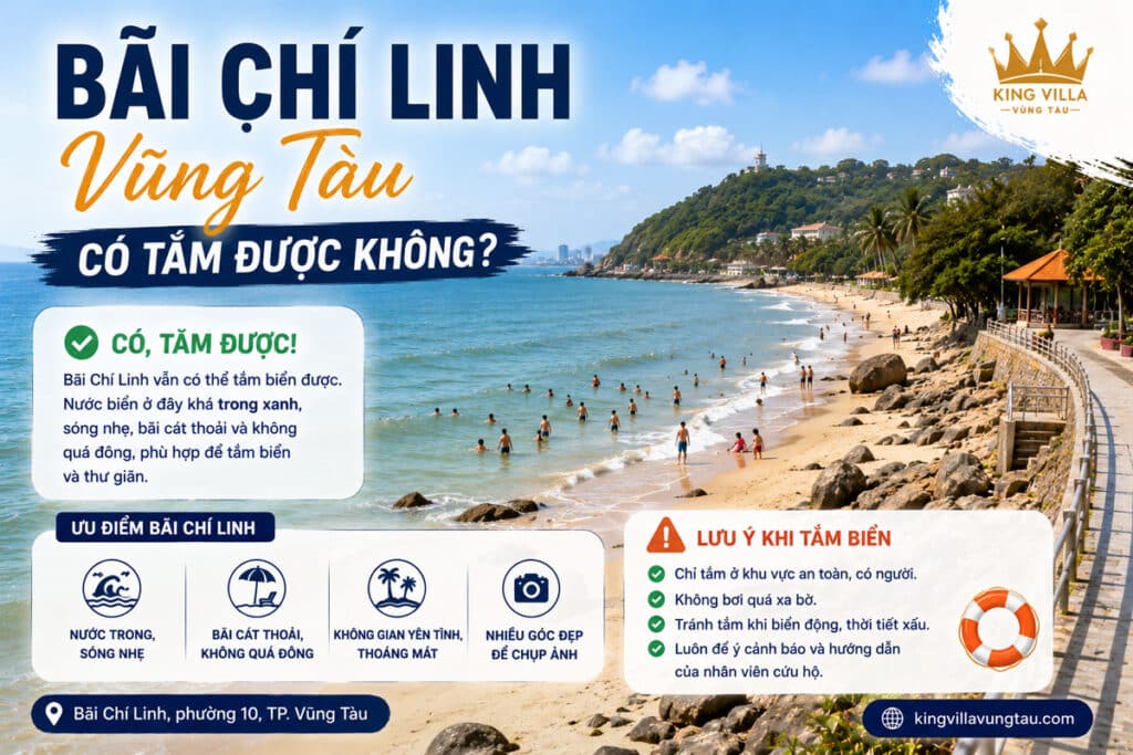 Bãi Chí Linh Vũng Tàu có tắm được không?