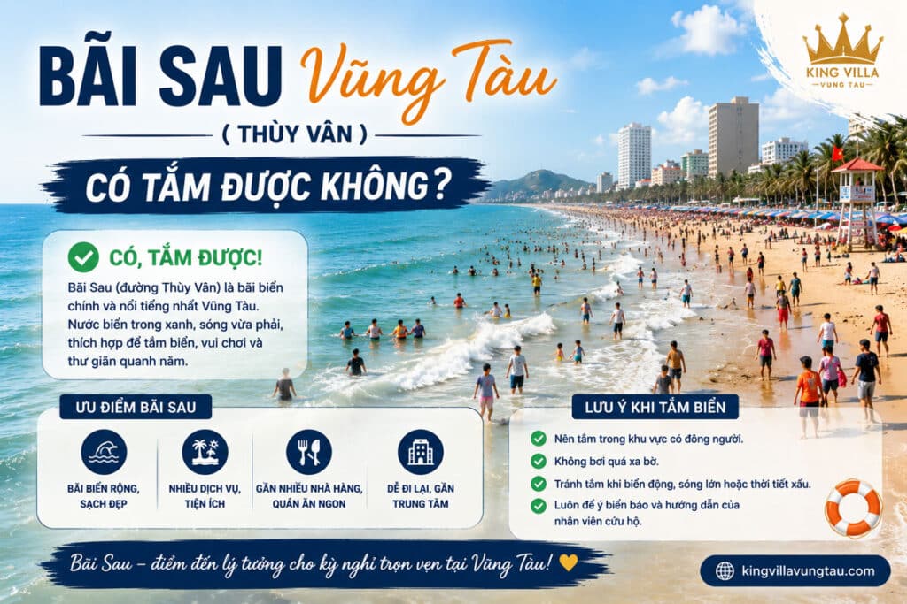 Bãi Sau Vũng Tàu (Thùy Vân) có tắm được không?