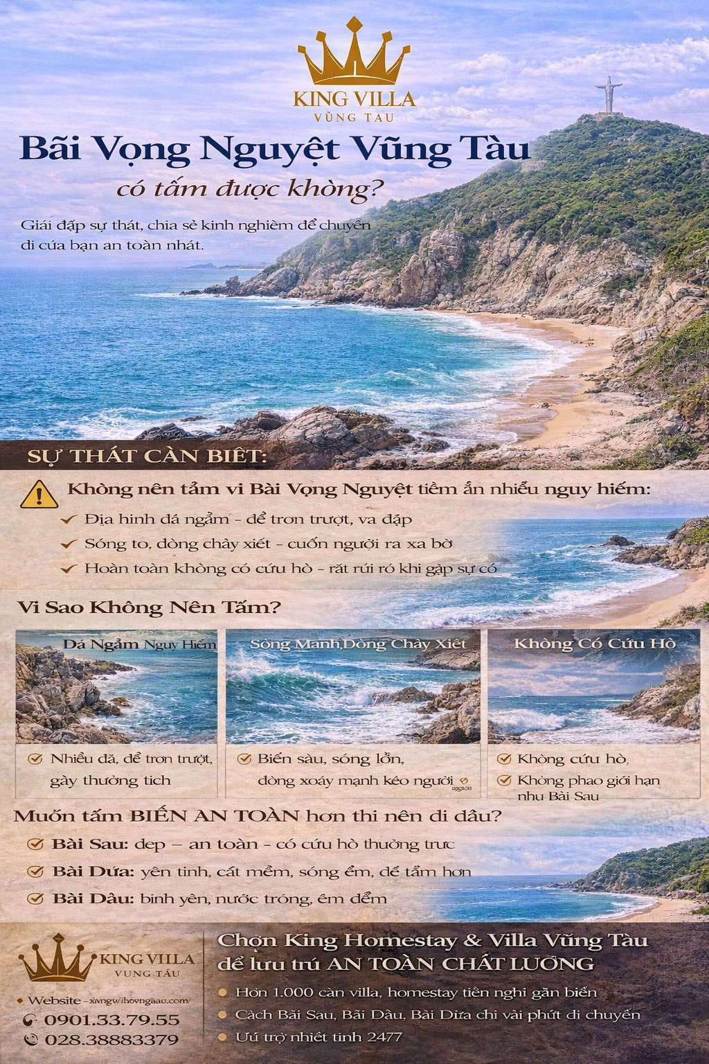 Bãi Vọng Nguyệt Vũng Tàu có tắm được không?