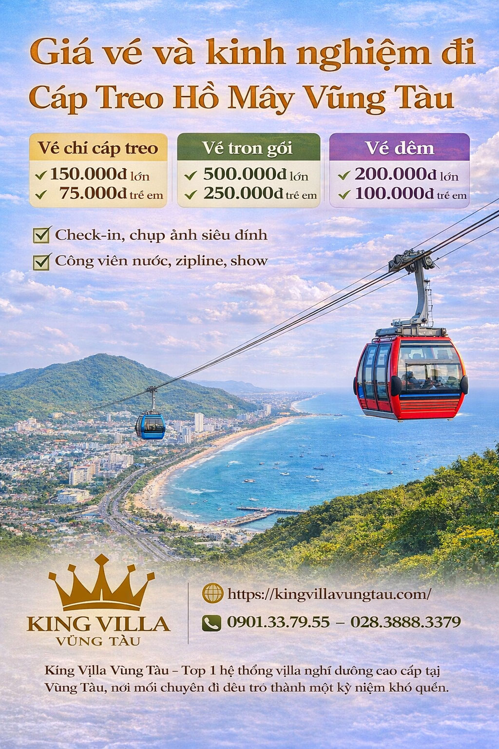 Giá vé và kinh nghiệm đi Cáp Treo Hồ Mây Vũng Tàu