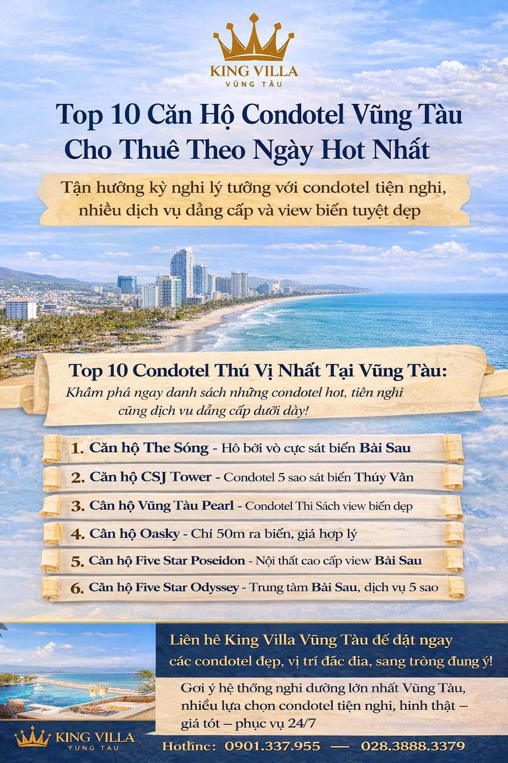 Top 10 căn hộ condotel Vũng Tàu cho thuê theo ngày hot nhất