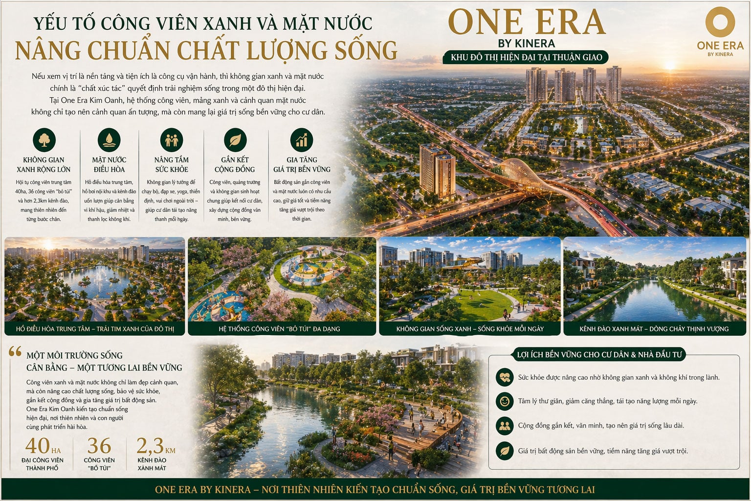 Yếu tố công viên xanh và mặt nước – nâng chuẩn chất lượng sống